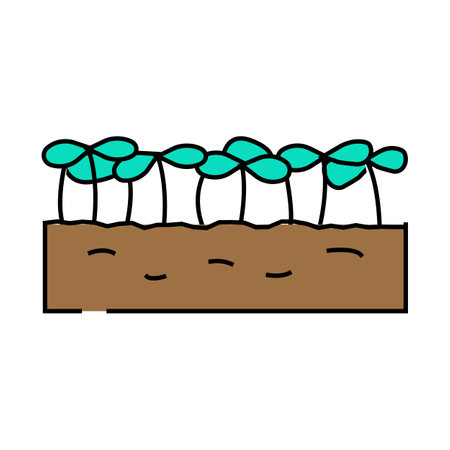 seedlings lettuce plant icon color illustrationのイラスト素材