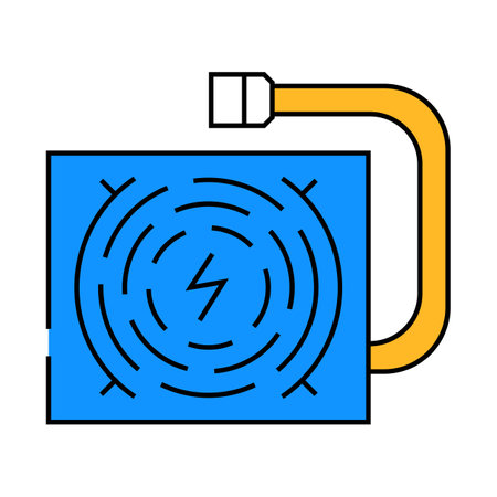 power supply gaming pc icon color illustrationのイラスト素材