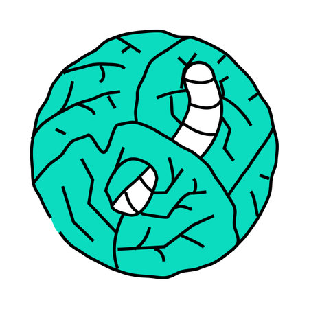 worm cabbage icon color illustrationのイラスト素材