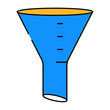 funnel chemical glassware lab icon color illustrationのイラスト素材