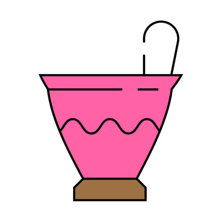 antique clay crockery icon color illustrationのイラスト素材