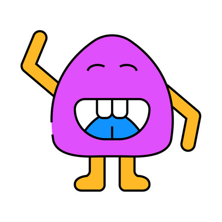 fun monster cute icon color illustrationのイラスト素材