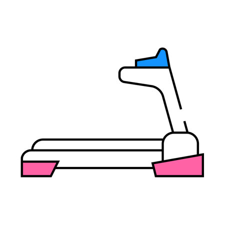 treadmill fitness sport icon color illustrationのイラスト素材