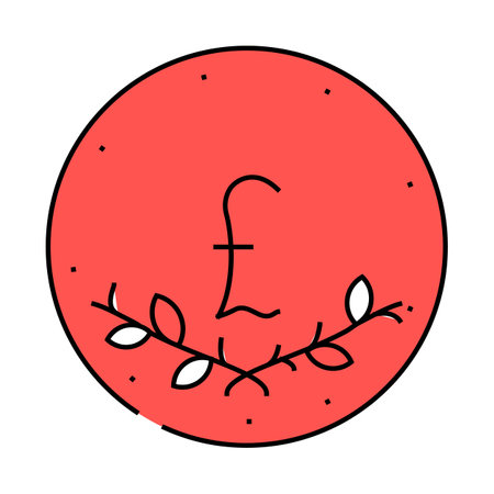 gbp coin icon color illustrationのイラスト素材