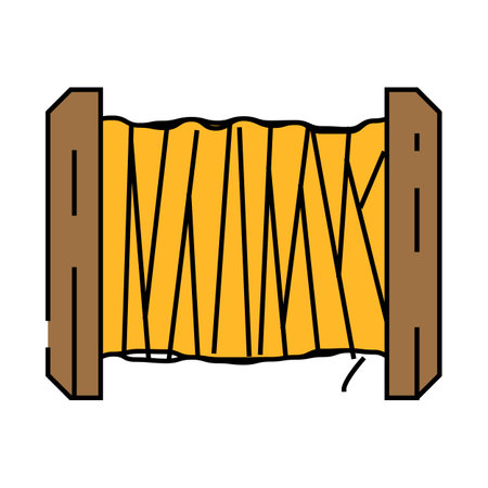 wire cable copper icon color illustrationのイラスト素材