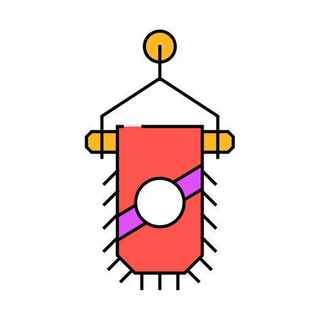 pennant flag start icon color illustrationのイラスト素材