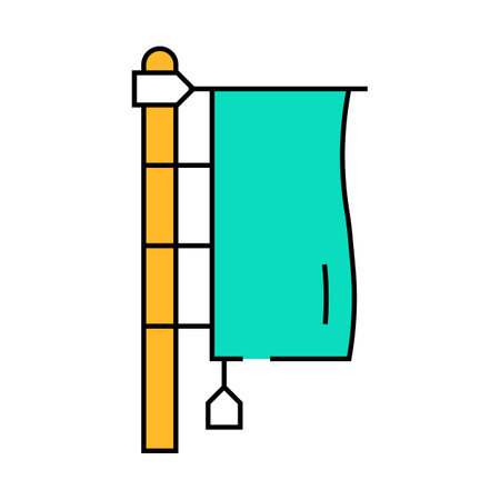 pole flag web icon color illustrationのイラスト素材