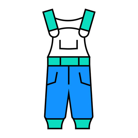 dungarees pants apparel icon color illustrationのイラスト素材