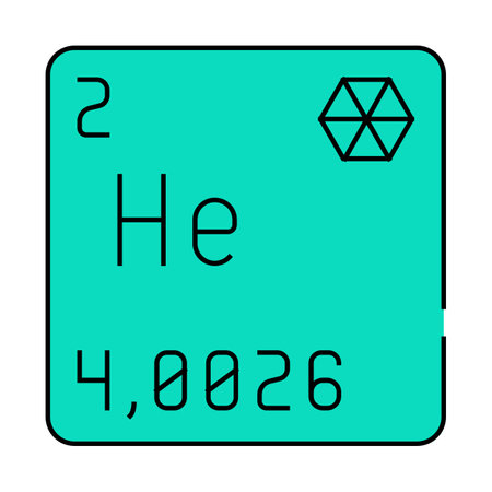 helium chemical element icon color illustrationのイラスト素材