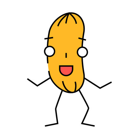 weenie meat character icon color illustrationのイラスト素材