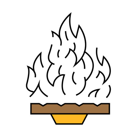 burn fire icon color illustrationのイラスト素材