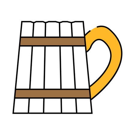 wooden cup icon color illustrationのイラスト素材