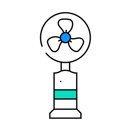 floor fan icon color illustrationのイラスト素材
