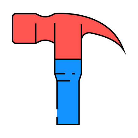 claw hammer icon color illustrationのイラスト素材