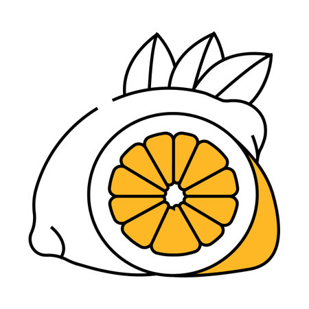 lemons cut icon color illustrationのイラスト素材