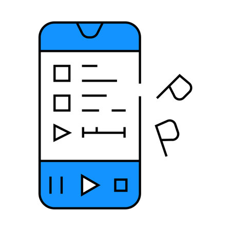 listening to podcast icon color illustrationのイラスト素材