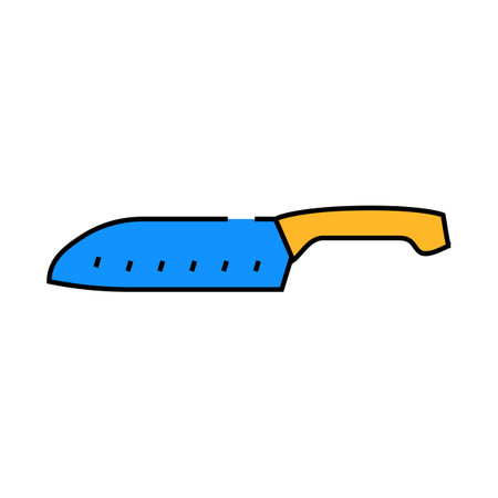 santoku knife icon color illustrationのイラスト素材