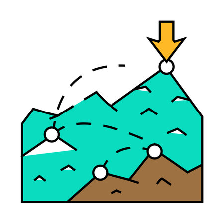 target and goal achievement icon color illustrationのイラスト素材