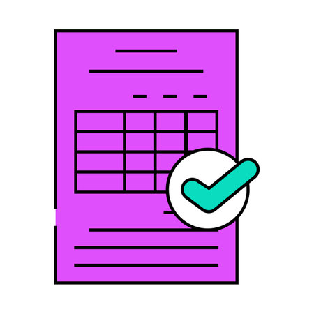 tables or audit compliance icon color illustrationのイラスト素材