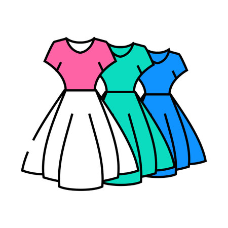 bridesmaid dress icon color illustrationのイラスト素材