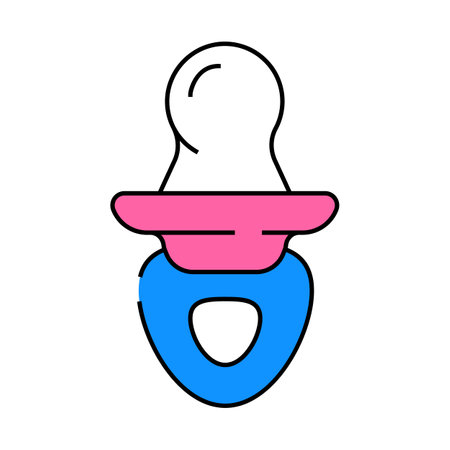 pacifier accessory for baby icon color illustrationのイラスト素材