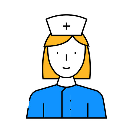 nurse medical worker icon color illustrationのイラスト素材