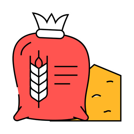 wheat harvest icon color illustrationのイラスト素材