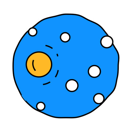 moon earth natural satellite icon color illustrationのイラスト素材