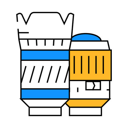 lenses photo camera accessory icon color illustrationのイラスト素材