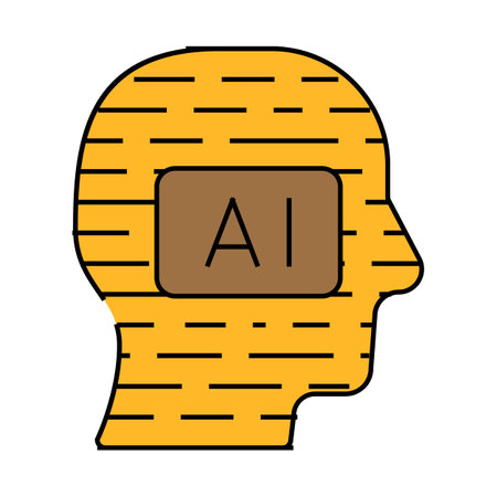 ai artificial intelligent financial technology icon color illustrationのイラスト素材