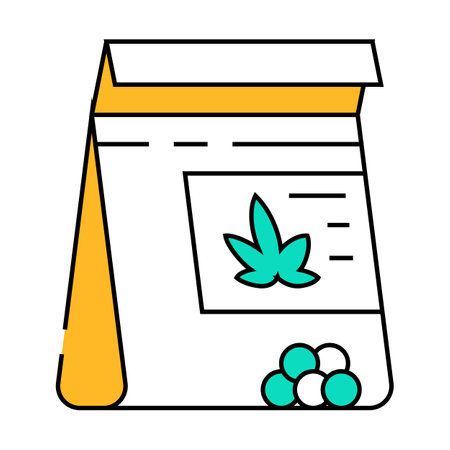 hemp seeds bag icon color illustrationのイラスト素材