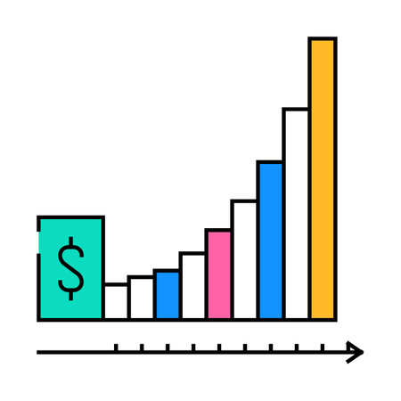 deposit financial planning icon color illustrationのイラスト素材