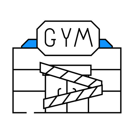 gym closed for quarantine icon color illustrationのイラスト素材