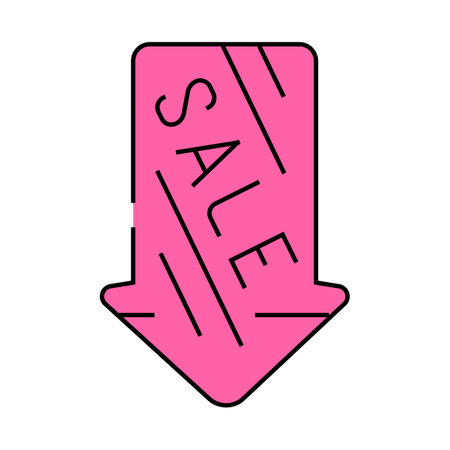 arrow pointing sale icon color illustrationのイラスト素材
