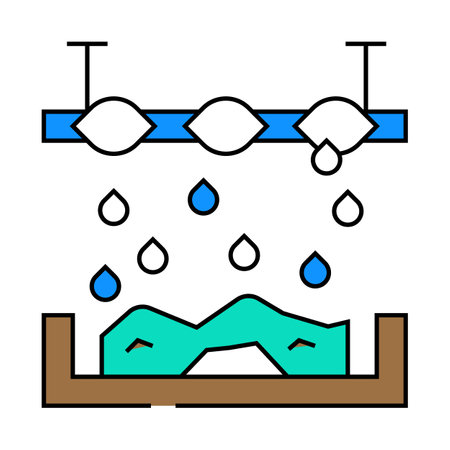 chemical treatment solid waste icon color illustrationのイラスト素材