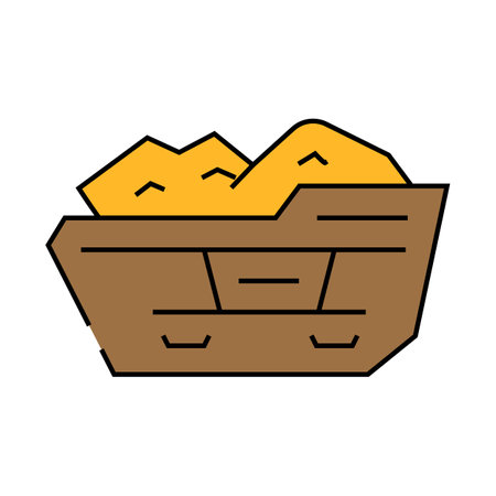 construction waste container icon color illustrationのイラスト素材