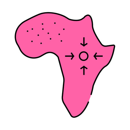 africa continent icon color illustrationのイラスト素材