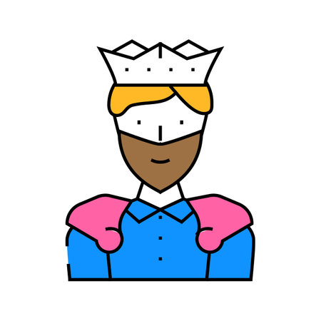 king fantasy character icon color illustrationのイラスト素材
