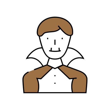 vampire fantasy character icon color illustrationのイラスト素材