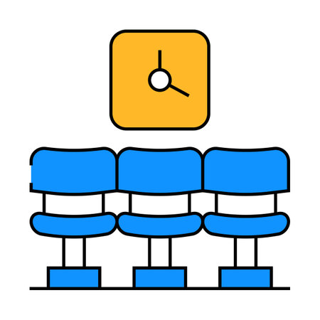 waiting room clock icon color illustrationのイラスト素材