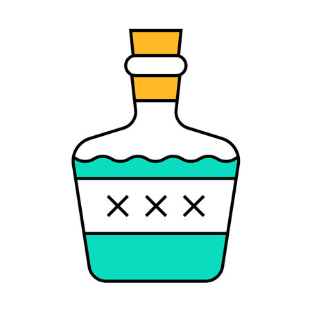alcoholic drink bottle icon color illustrationのイラスト素材