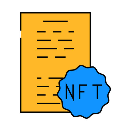 nft and poetry icon color illustrationのイラスト素材