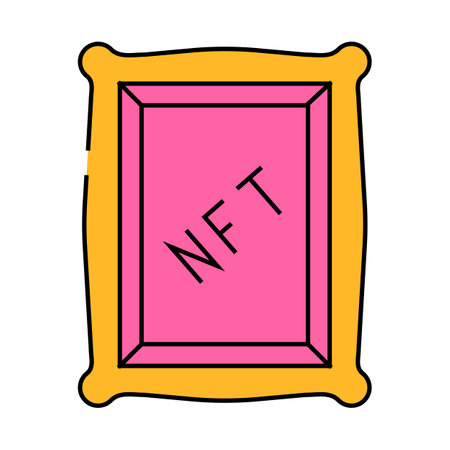 nft digital painting icon color illustrationのイラスト素材