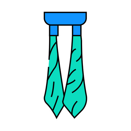 tie dancer accessory icon color illustrationのイラスト素材