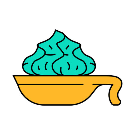 spice wasabi on plate icon color illustrationのイラスト素材