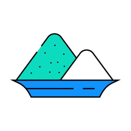 salt heap in plate icon color illustrationのイラスト素材