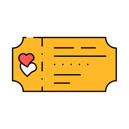 honeymoon ticket travel icon color illustrationのイラスト素材