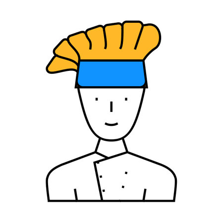 cook chef canteen worker icon color illustrationのイラスト素材