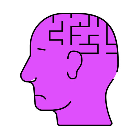 labyrinth neurosis icon color illustrationのイラスト素材
