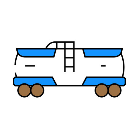 railway tank hydrogen transportation icon color illustrationのイラスト素材